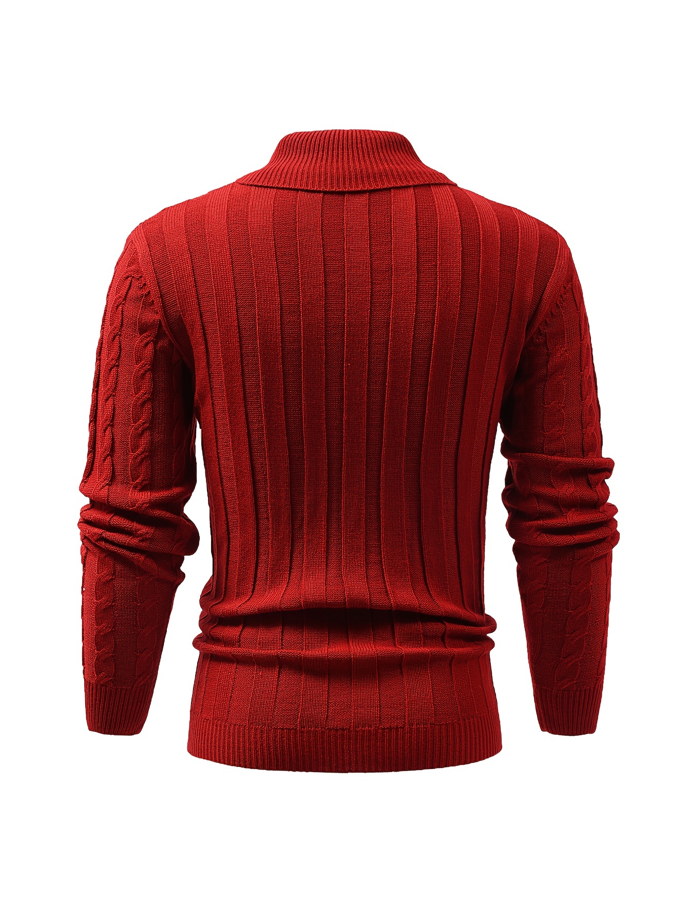 all match knitted shawl collar sweater mens casual warm high stretchy pullover sweater for fall winter details 12