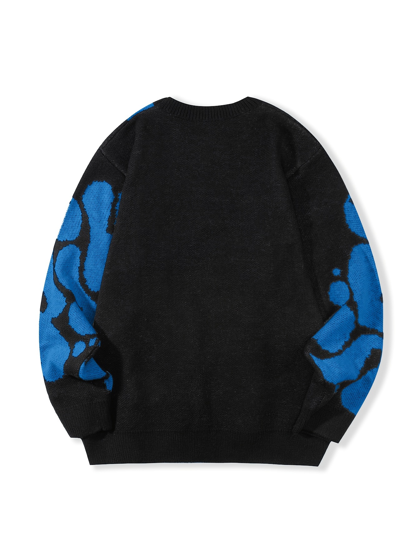 trendy pattern knitted sweater mens casual warm slightly stretch crew neck pullover sweater for men fall winter details 11