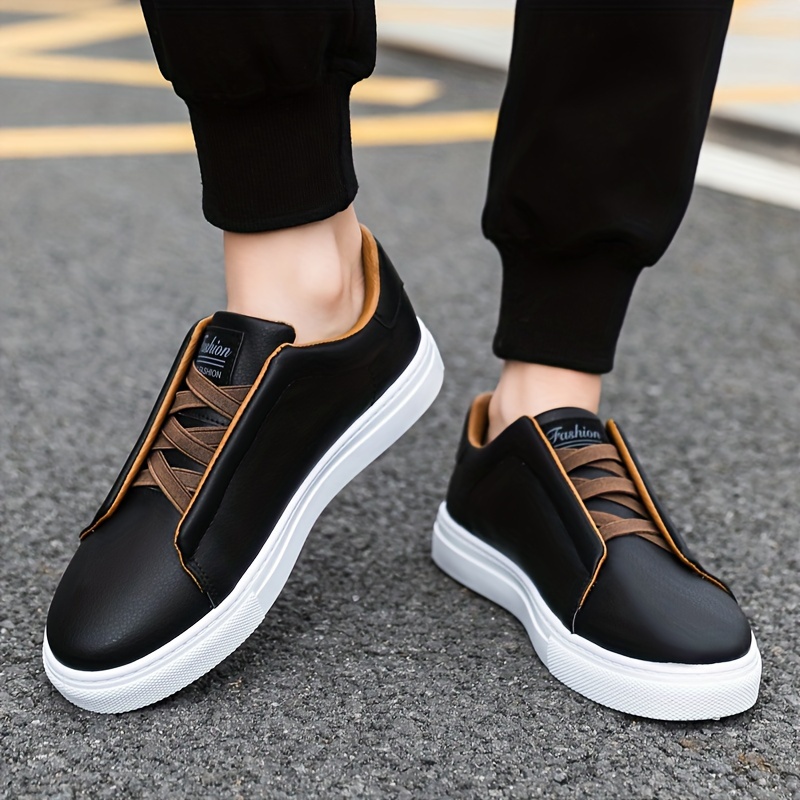 Mens Trendy Comfortable Skateboard Shoes Lightweight Non Slip Solid Color Sneakers For All Seasons Highquality & Affordable Temu details 9