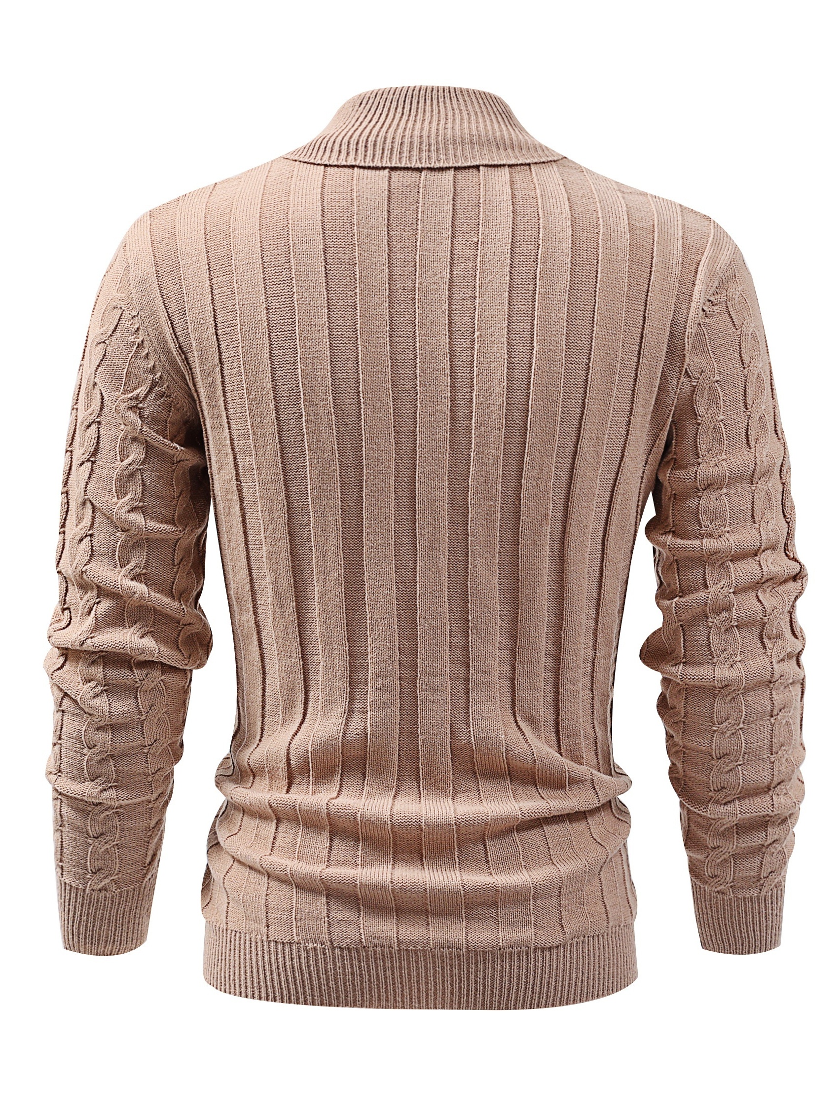 all match knitted shawl collar sweater mens casual warm high stretchy pullover sweater for fall winter details 30