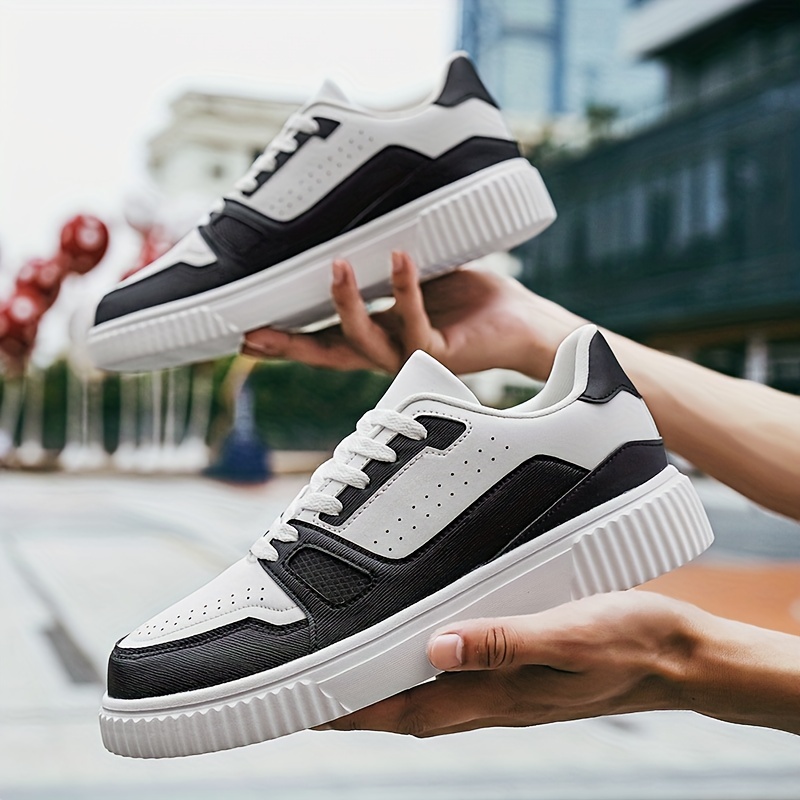 Mens Trendy Solid Skateboard Shoes Lace Up Non Slip Low Top Sneakers All Seasons Indoor Outdoor Workout Campus Walking Don t Miss These Great Deals Temu details 4