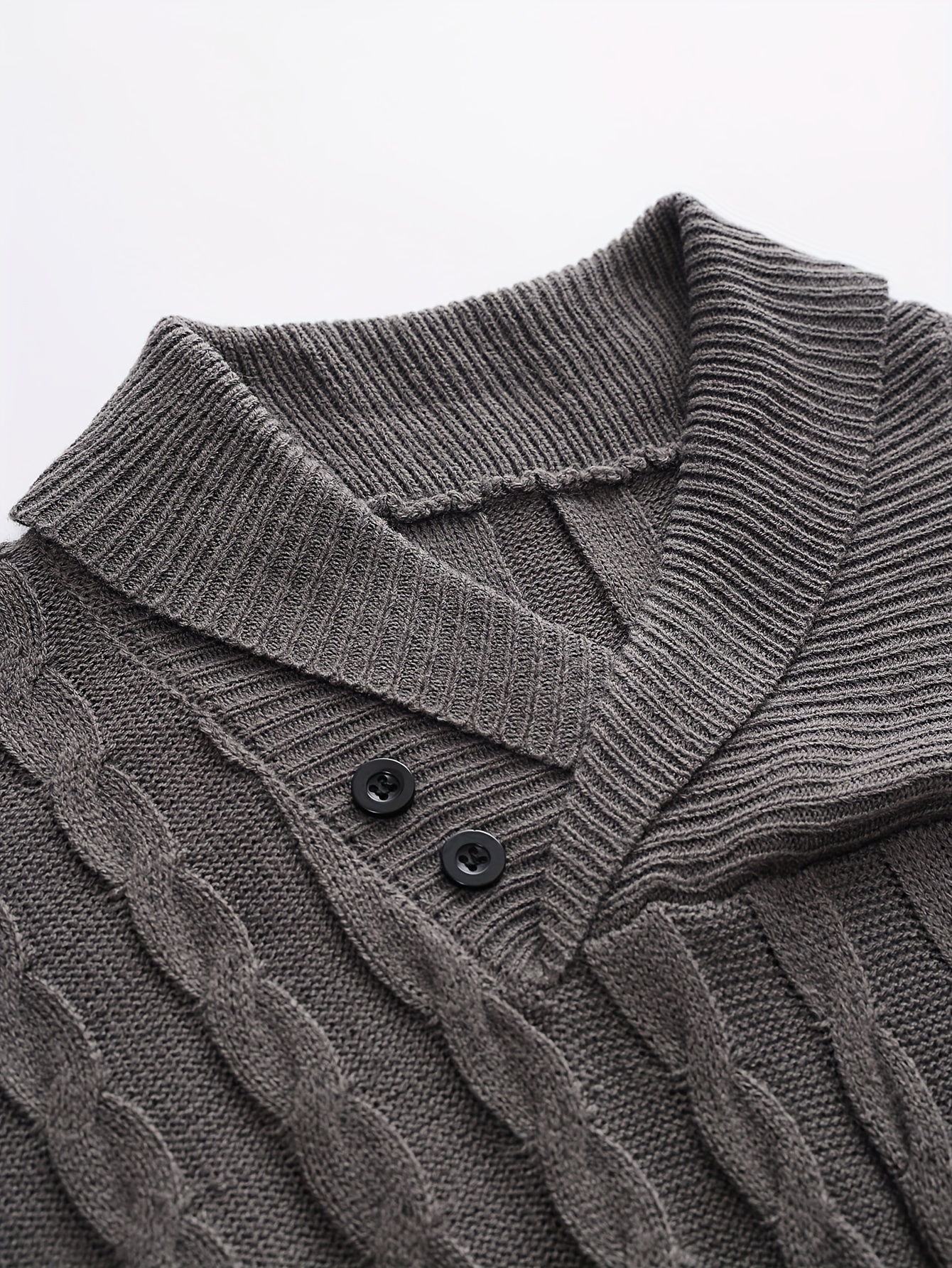 all match knitted shawl collar sweater mens casual warm high stretchy pullover sweater for fall winter details 21