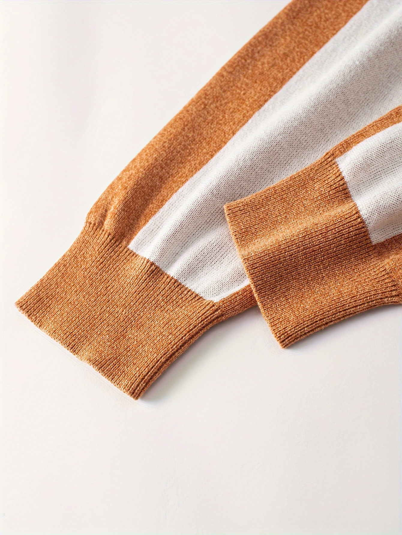 mens color block round neck sweater trendy stretch warm pullover for winter outdoor details 5