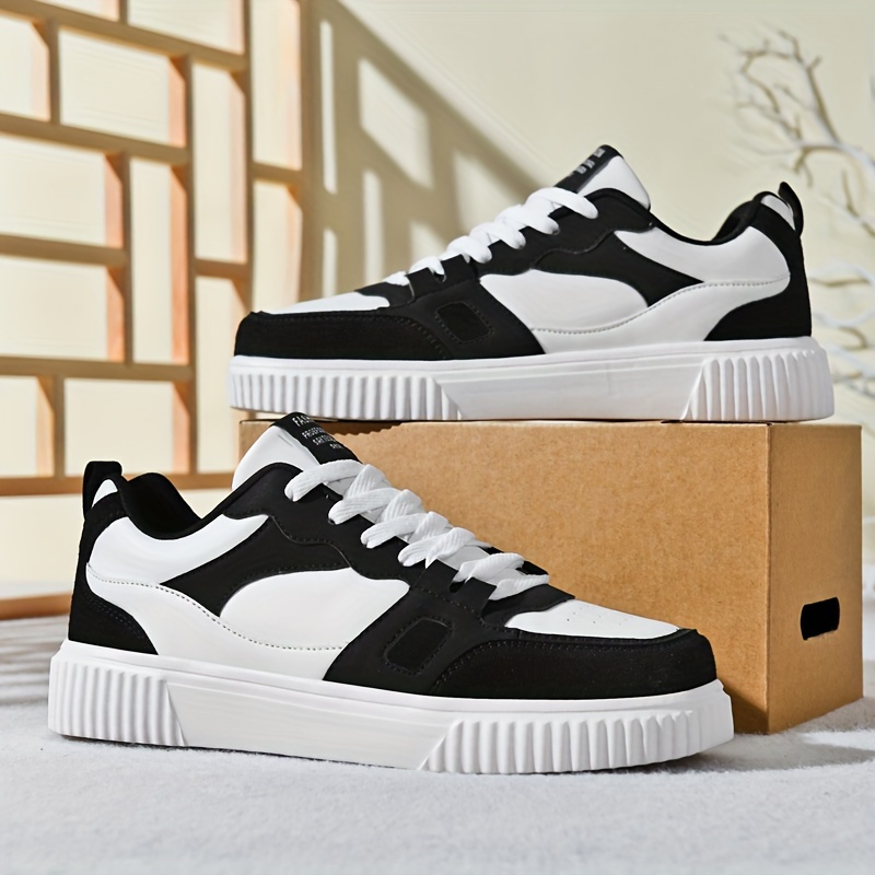 solid/colour block skate shoes men s trendy comfy non slip details 1
