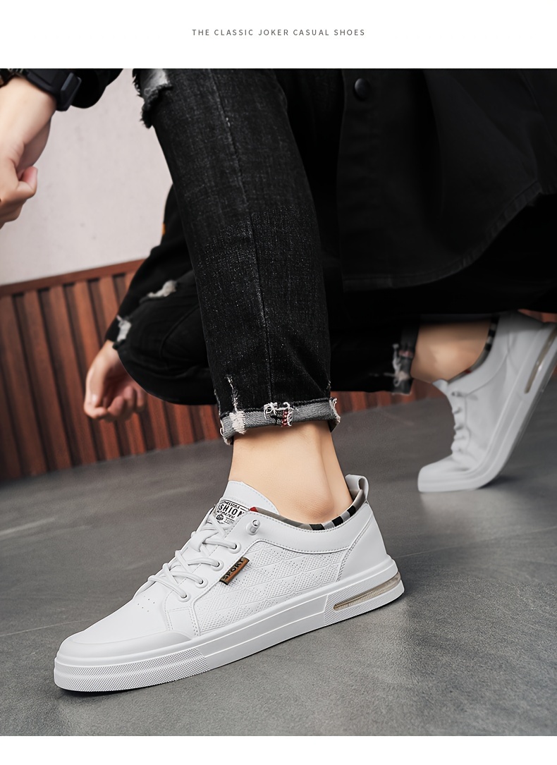 low top skateboard shoes men s trendy solid colour comfy non details 3