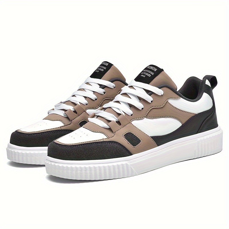 solid/colour block skate shoes men s trendy comfy non slip details 7