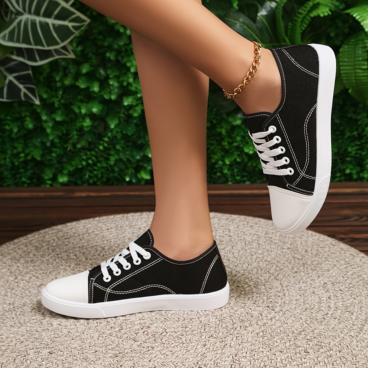 low top canvas sneakers women s casual lightweight low top details 3