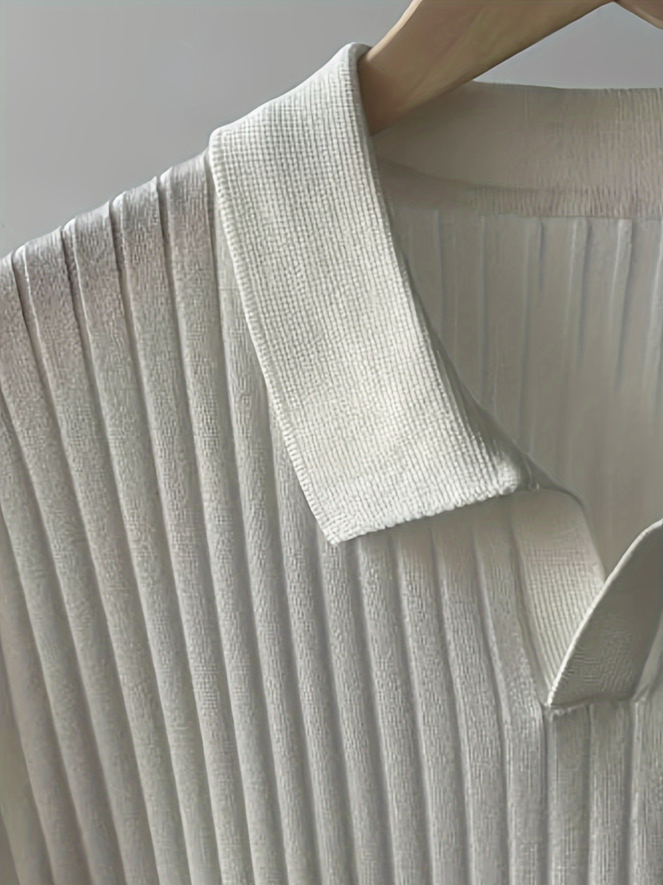 mens stripe pattern sweater casual breathable medium stretch short sleeve knitted top for summer details 34