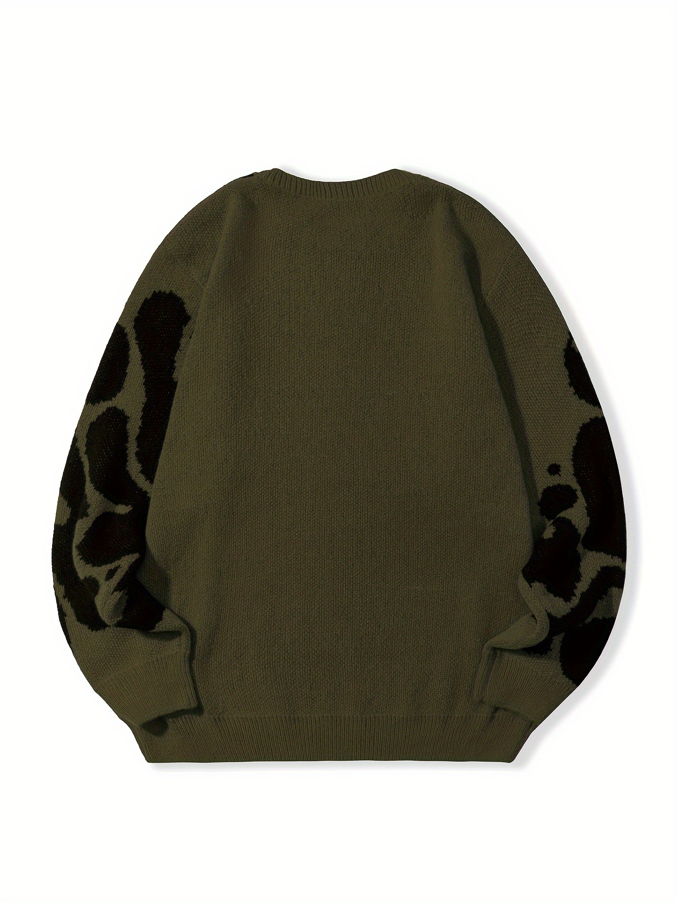 trendy pattern knitted sweater mens casual warm slightly stretch crew neck pullover sweater for men fall winter details 17