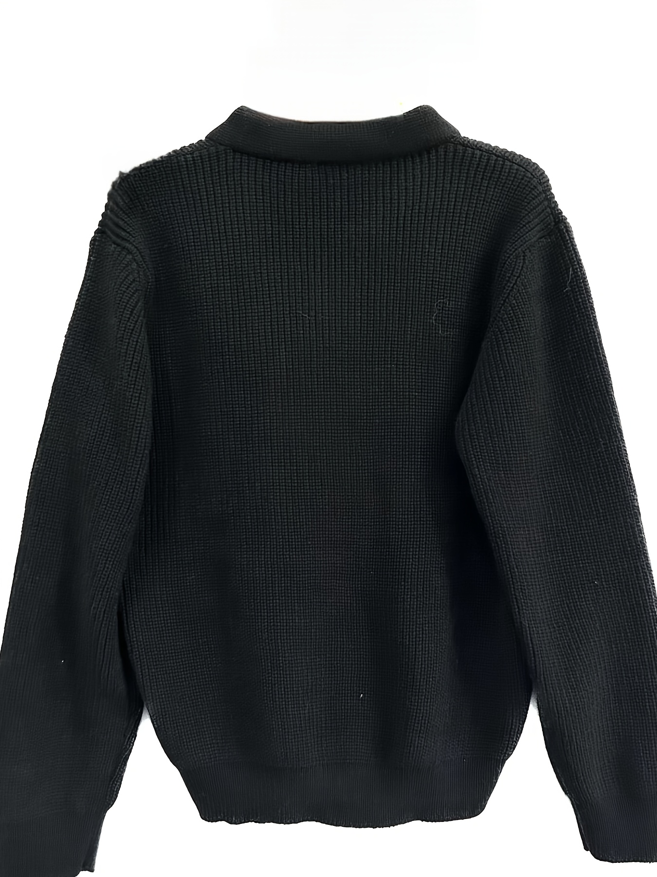 mens stylish solid knitted shirt casual slightly stretch breathable lapel zip up long sleeve shirt top for city walk street hanging details 18