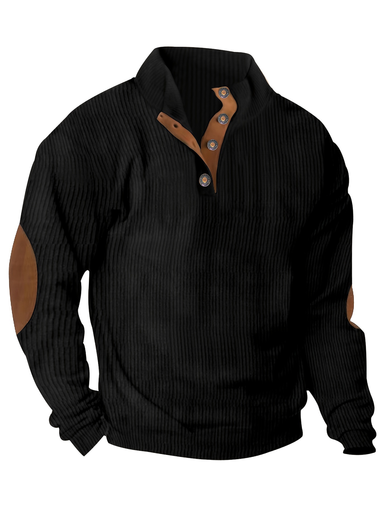 mens retro stand collar ribbed sweatshirt for men solid sweatshirts for spring fall long sleeve tops details 27