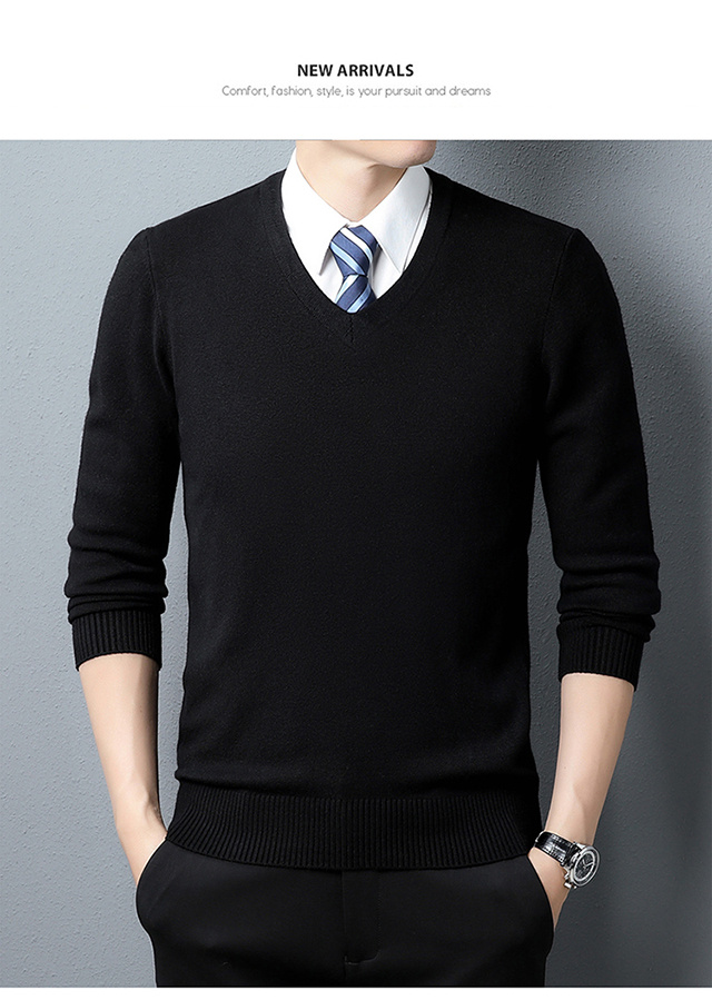 mens thick warm winter v neck slim knitted pullover sweater not included shirt details 3