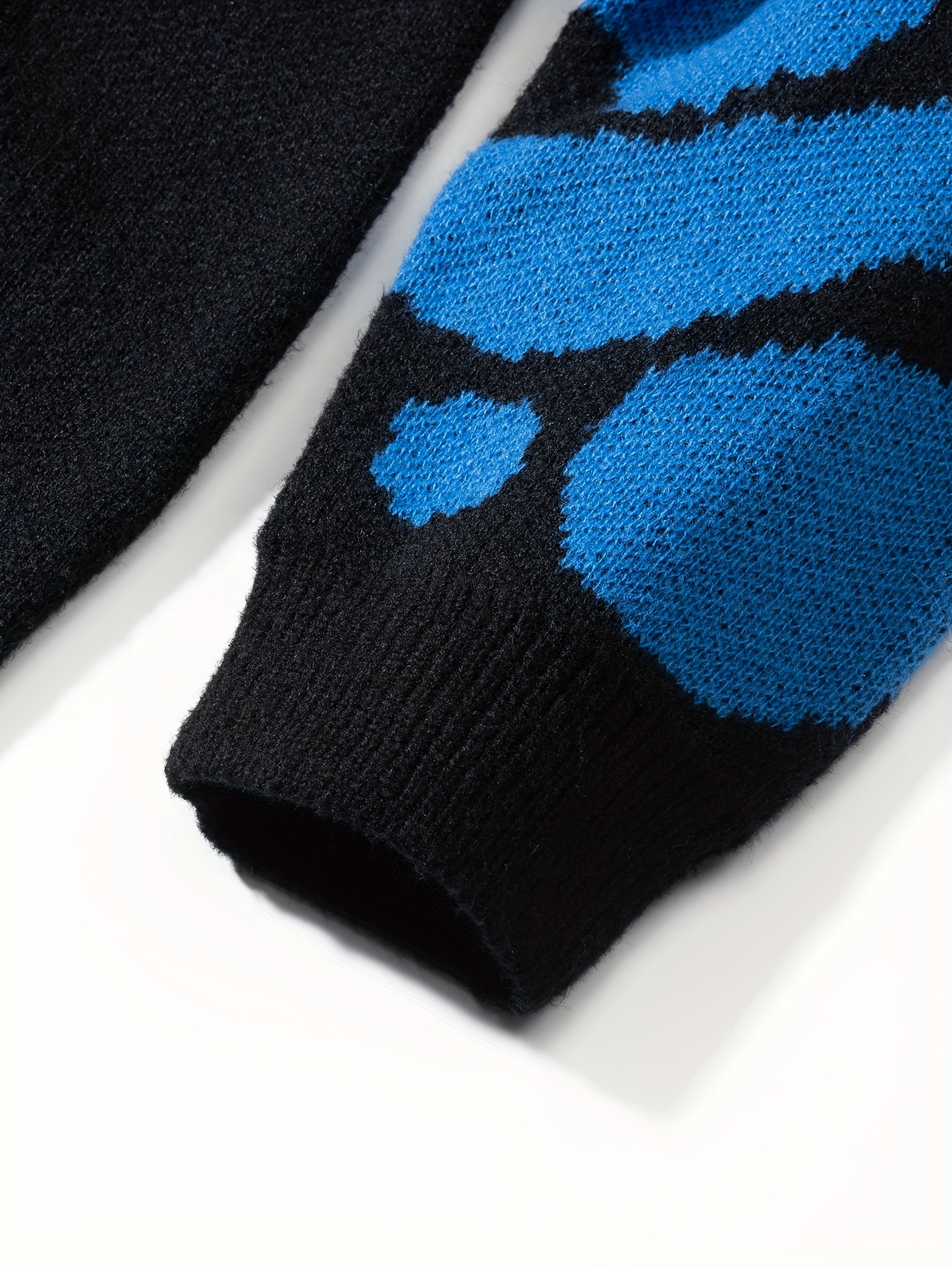 trendy pattern knitted sweater mens casual warm slightly stretch crew neck pullover sweater for men fall winter details 10