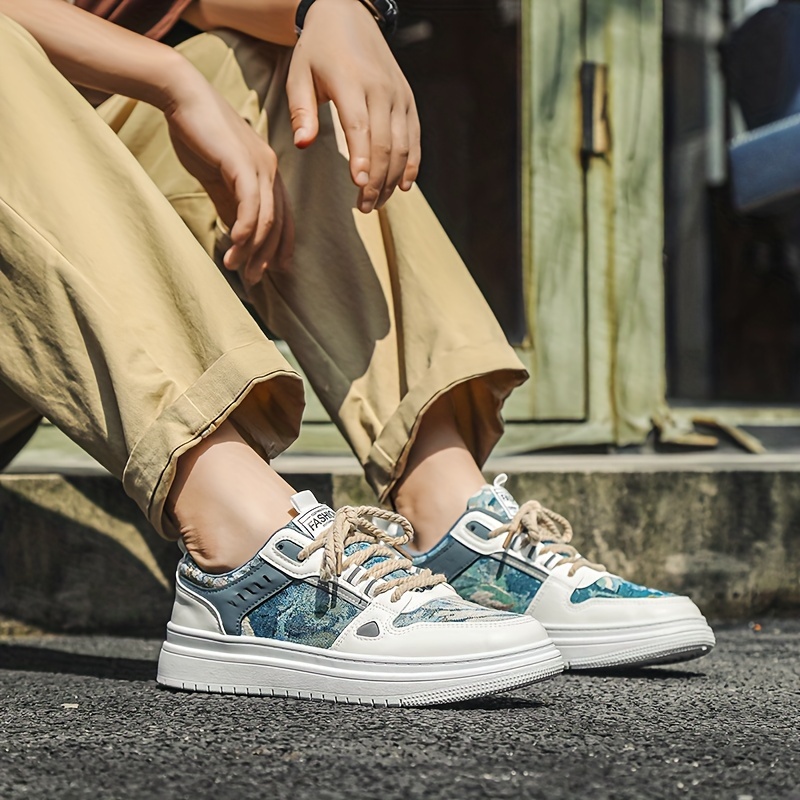 Mens Trendy Skateboard Shoes Lace Up Low Top Casual Sneakers For Outdoor Traveling Campus Walking Don t Miss These Great Deals Temu details 2