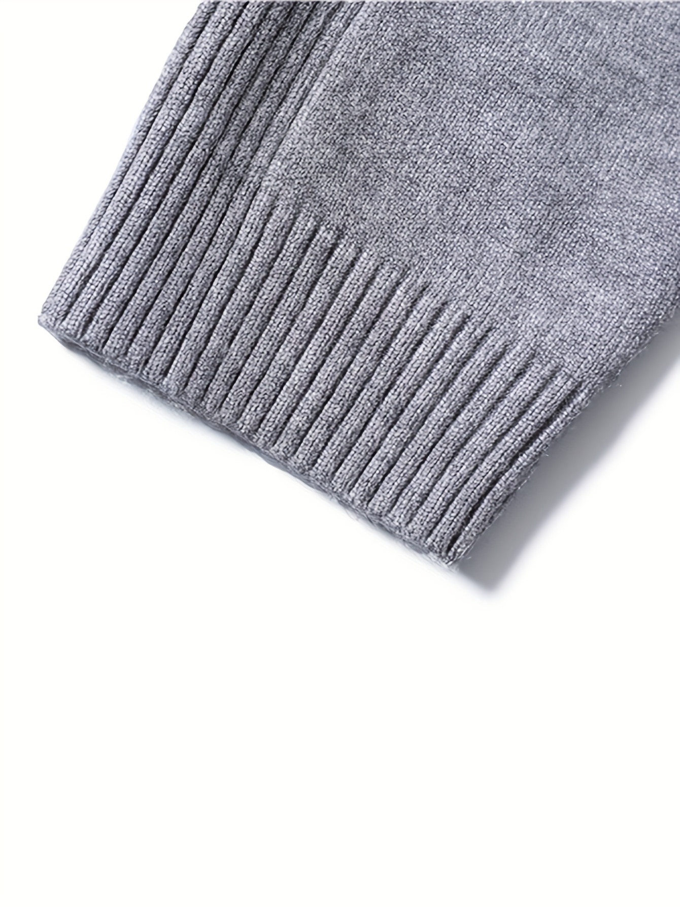 mens casual solid knitted sweater warm and stretchy crew neck pullover for fall and winter details 49