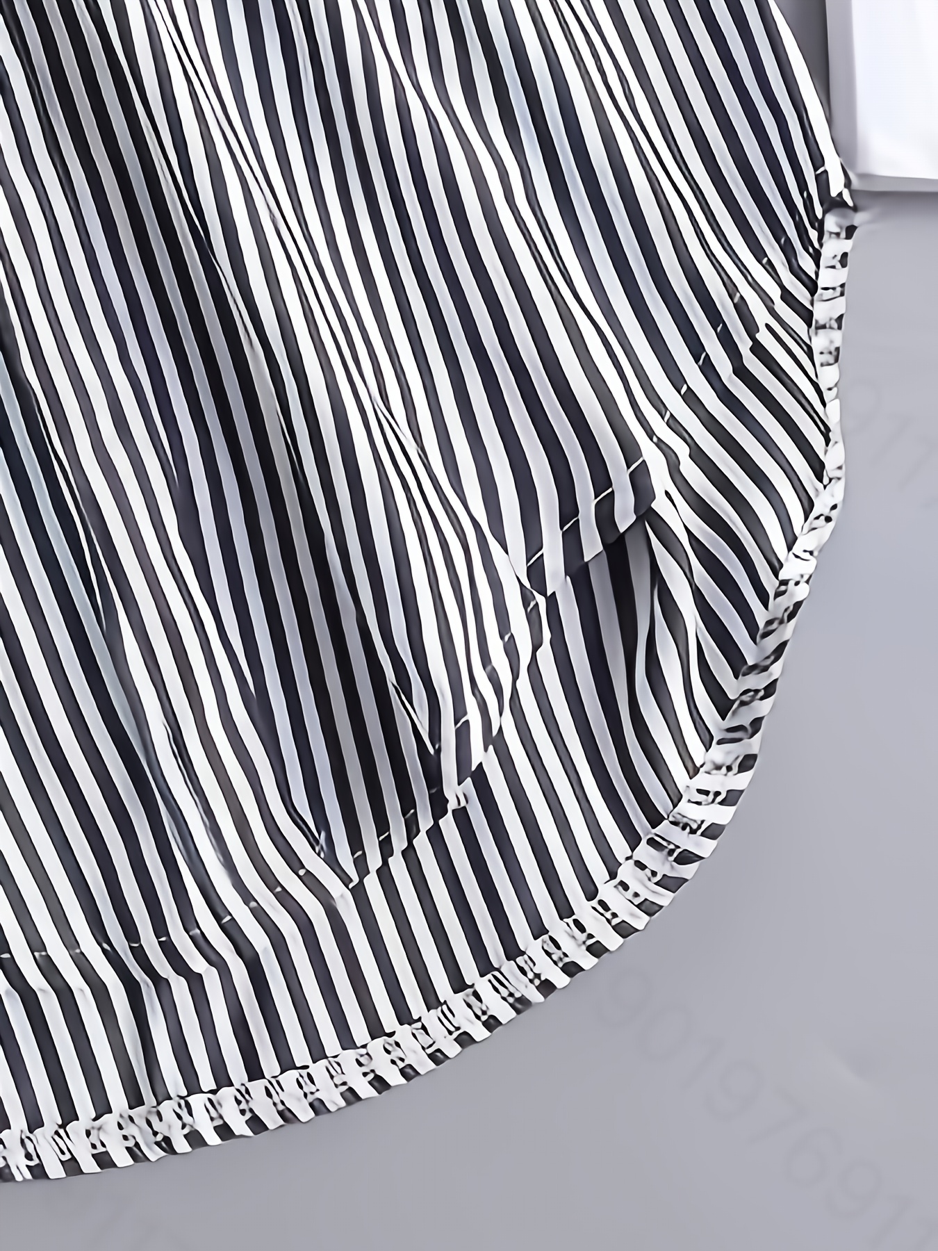 plus size casual blouse womens plus nautical stripe print button up long sleeve turn down collar blouse details 2