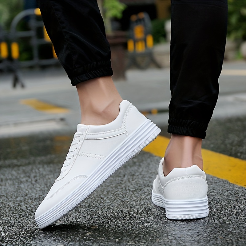 white skateboard shoes men s low top trendy non slip comfy details 2