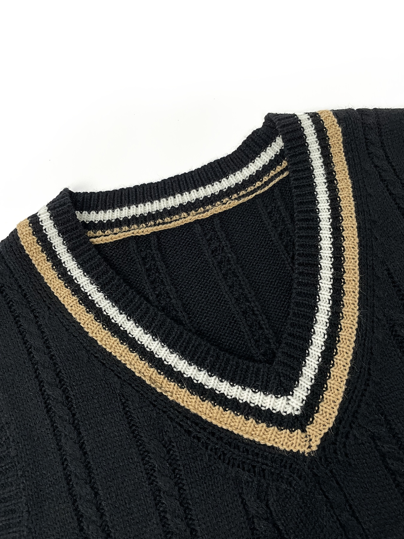 elegant slightly stretch preppy vest mens casual vintage style v neck vest for fall winter details 2