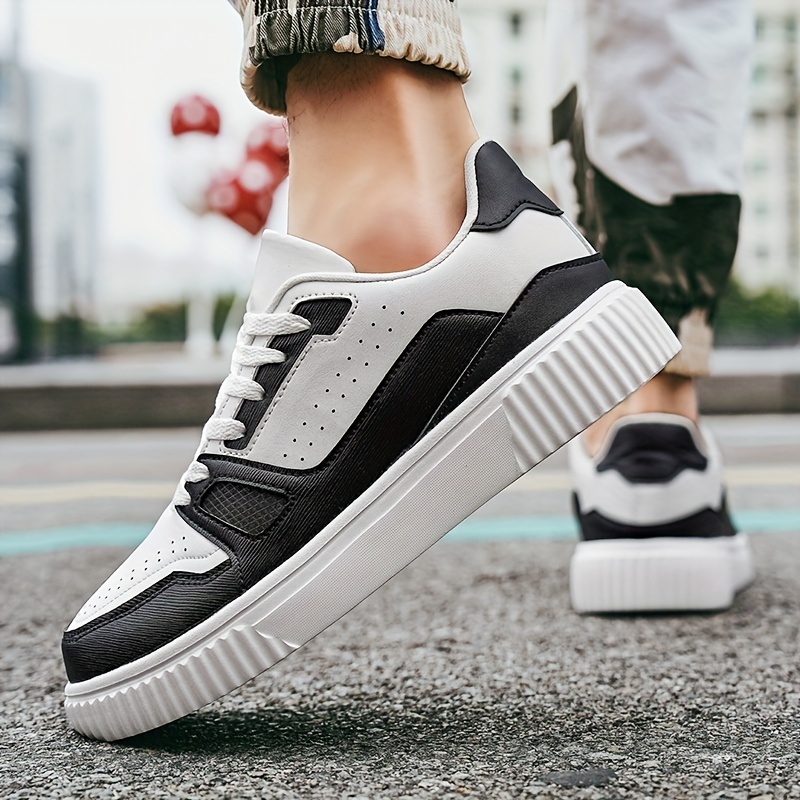 Mens Trendy Solid Skateboard Shoes Lace Up Non Slip Low Top Sneakers All Seasons Indoor Outdoor Workout Campus Walking Don t Miss These Great Deals Temu details 6