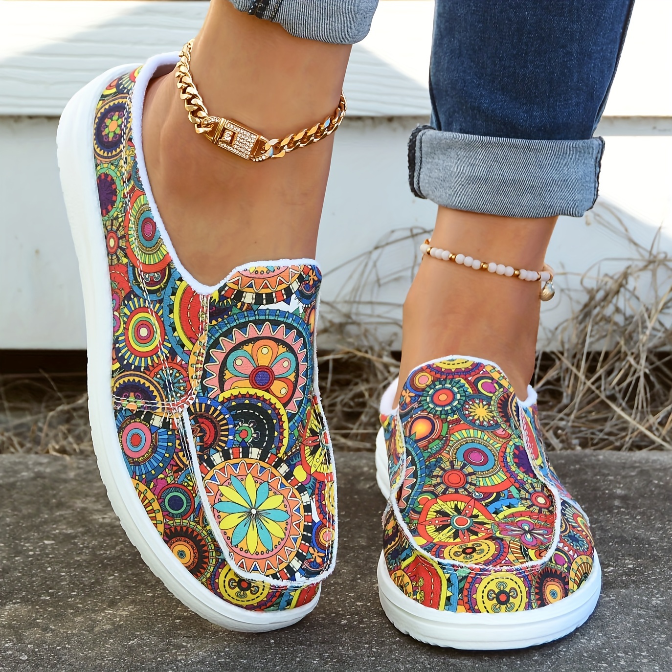 floral pattern fuzzy loafers women s soft sole lightweight details 4