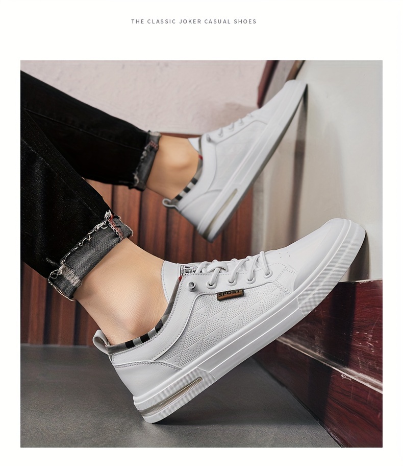 low top skateboard shoes men s trendy solid colour comfy non details 4