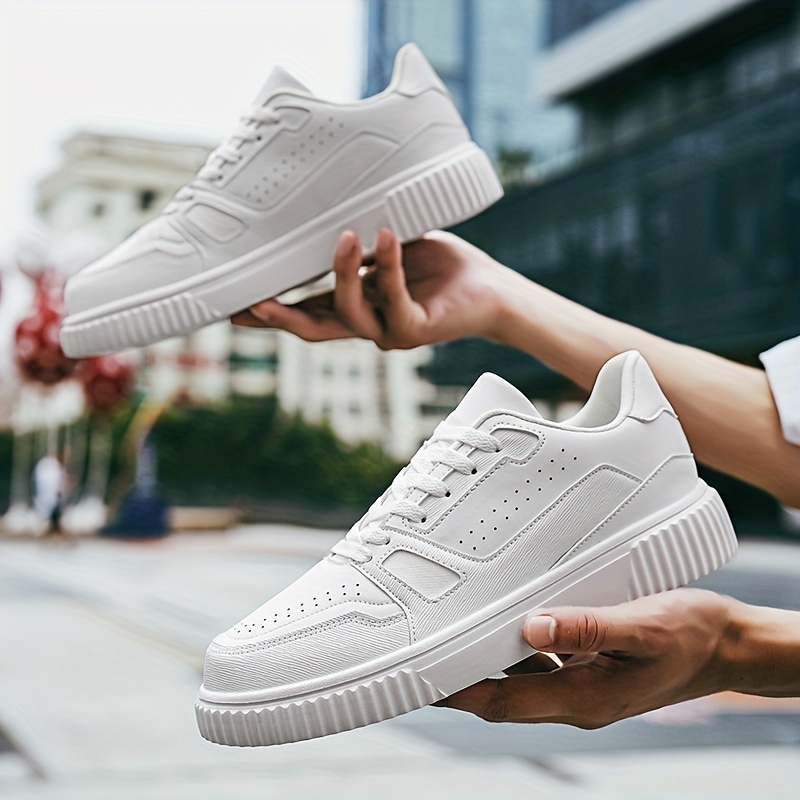 Mens Trendy Solid Skateboard Shoes Lace Up Non Slip Low Top Sneakers All Seasons Indoor Outdoor Workout Campus Walking Don t Miss These Great Deals Temu details 5