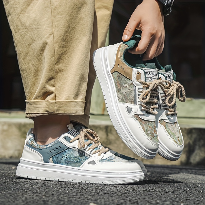 Mens Trendy Skateboard Shoes Lace Up Low Top Casual Sneakers For Outdoor Traveling Campus Walking Don t Miss These Great Deals Temu details 3