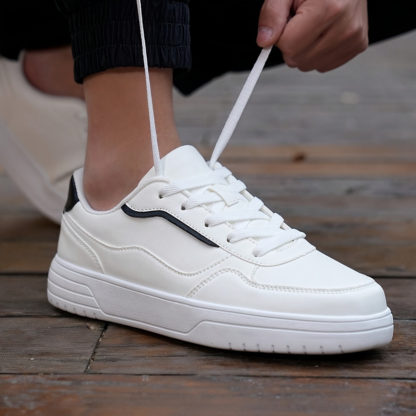 skate shoes men s trendy solid comfy non slip lace casual details 3