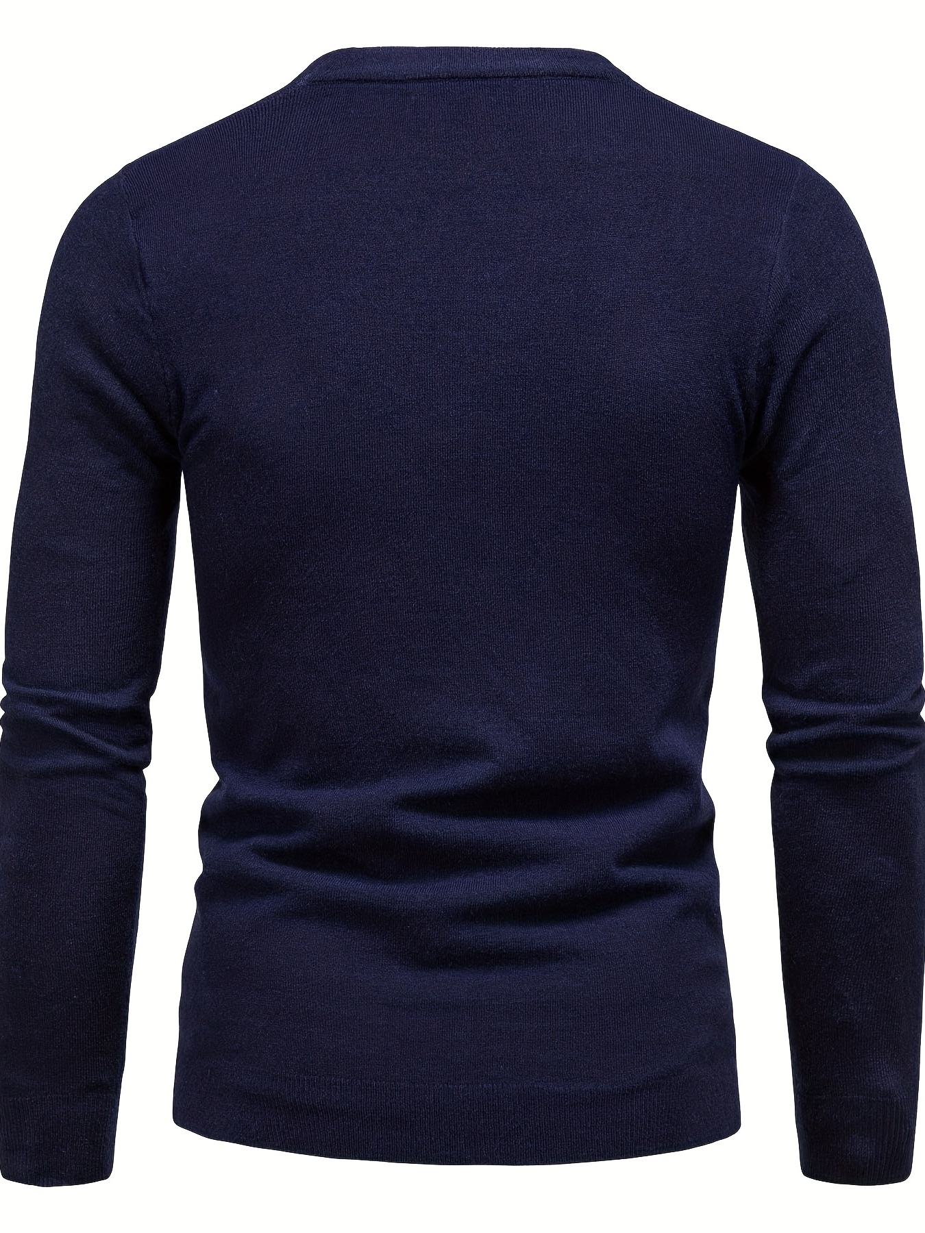 mens casual solid knitted sweater warm and stretchy crew neck pullover for fall and winter details 27