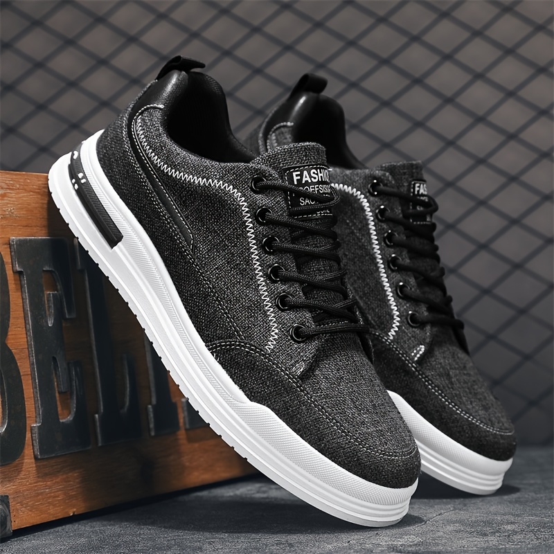 skate shoes men s vintage solid comfy non slip lace casual details 5