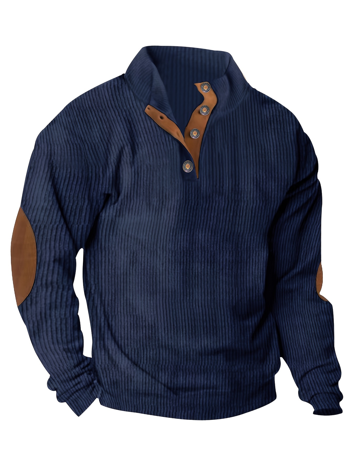 mens retro stand collar ribbed sweatshirt for men solid sweatshirts for spring fall long sleeve tops details 12