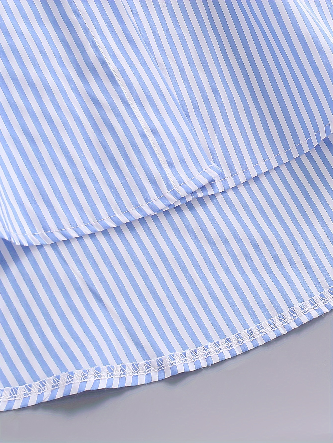 plus size casual blouse womens plus nautical stripe print button up long sleeve turn down collar blouse details 8