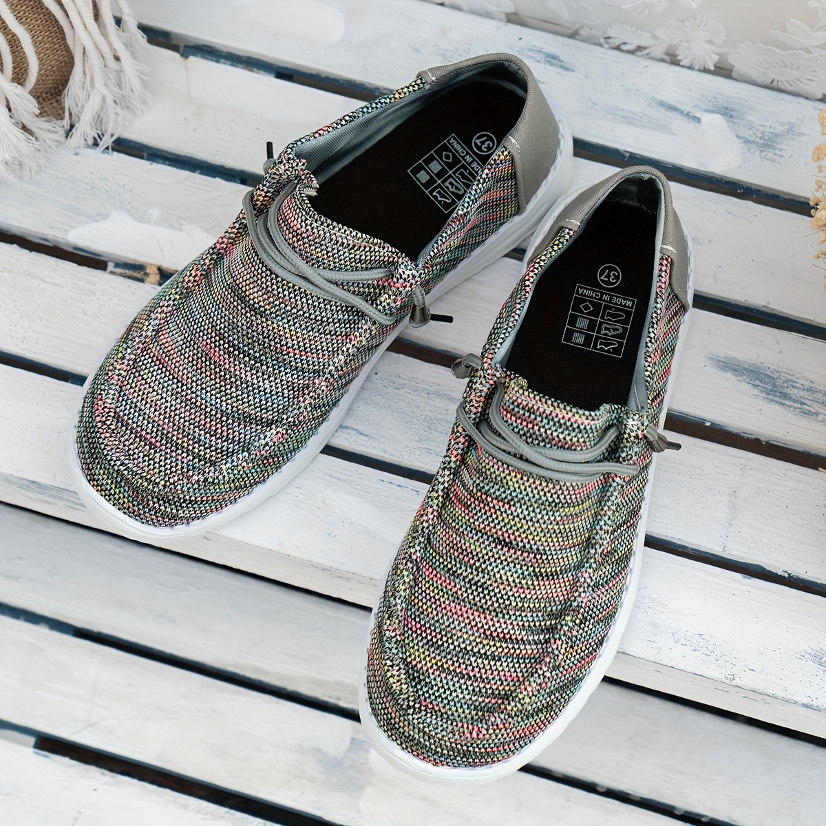 colorful canvas shoes women s slip lightweight soft sole details 4