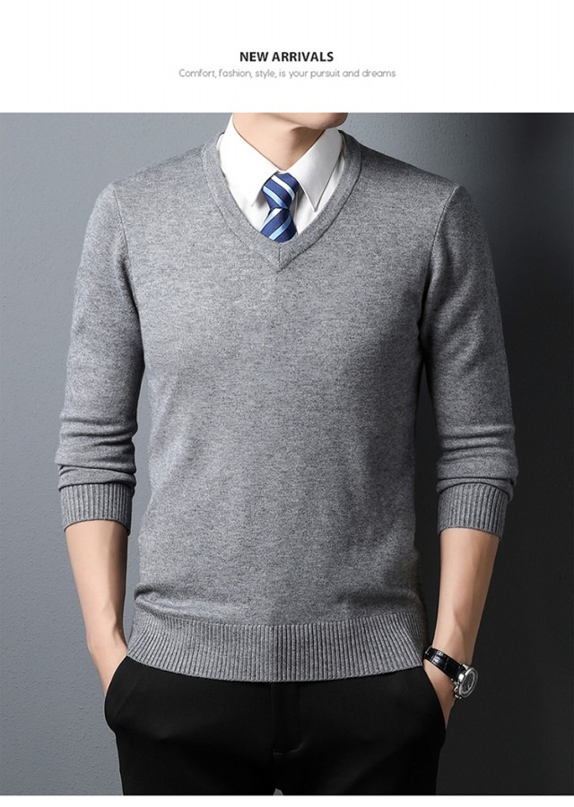 mens thick warm winter v neck slim knitted pullover sweater not included shirt details 0