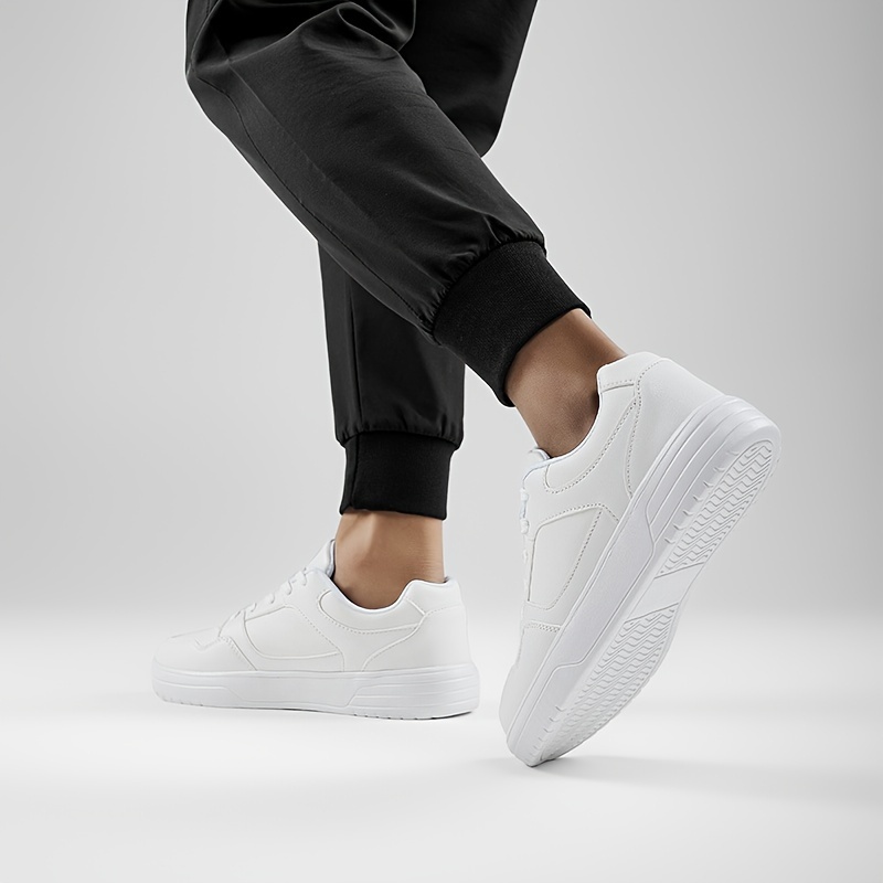 trendy skateboard shoes men s solid non slip lace outdoor details 2