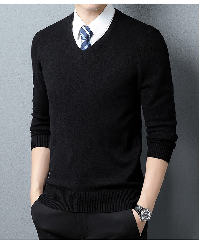 mens thick warm winter v neck slim knitted pullover sweater not included shirt details 5