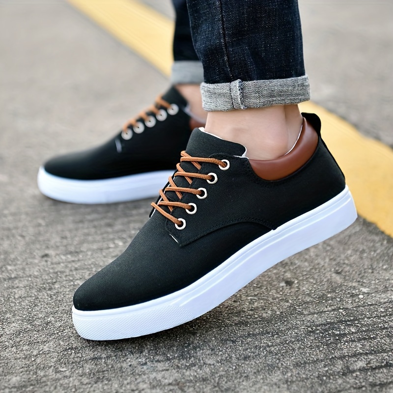 Mens Solid Trendy Skateboard Shoes Non Slip Low Top Comfy For Outdoor Campus Walking Holiday Traveling Business Trip All Seasons Don t Miss These Great Deals Temu details 0