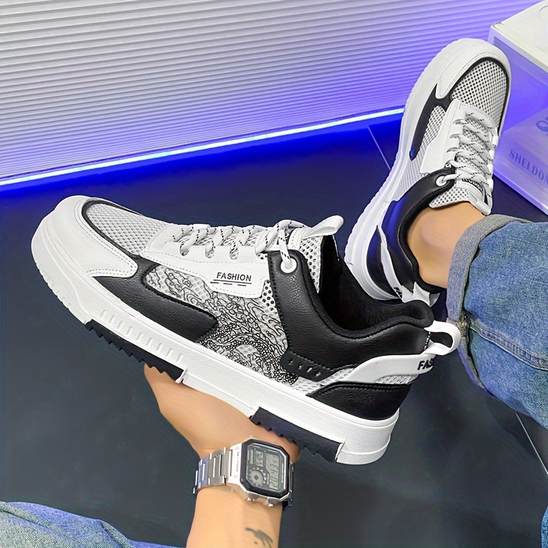 colour block skateboard shoes men s trendy street style details 8