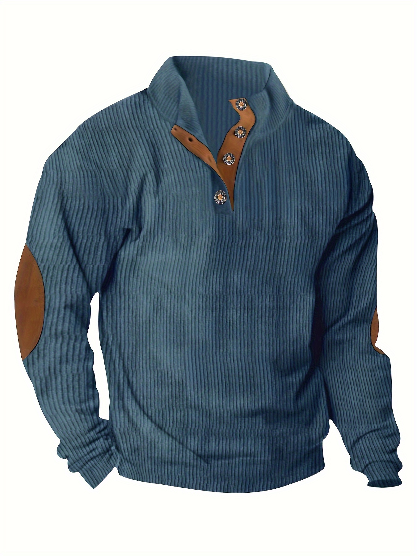 mens retro stand collar ribbed sweatshirt for men solid sweatshirts for spring fall long sleeve tops details 22