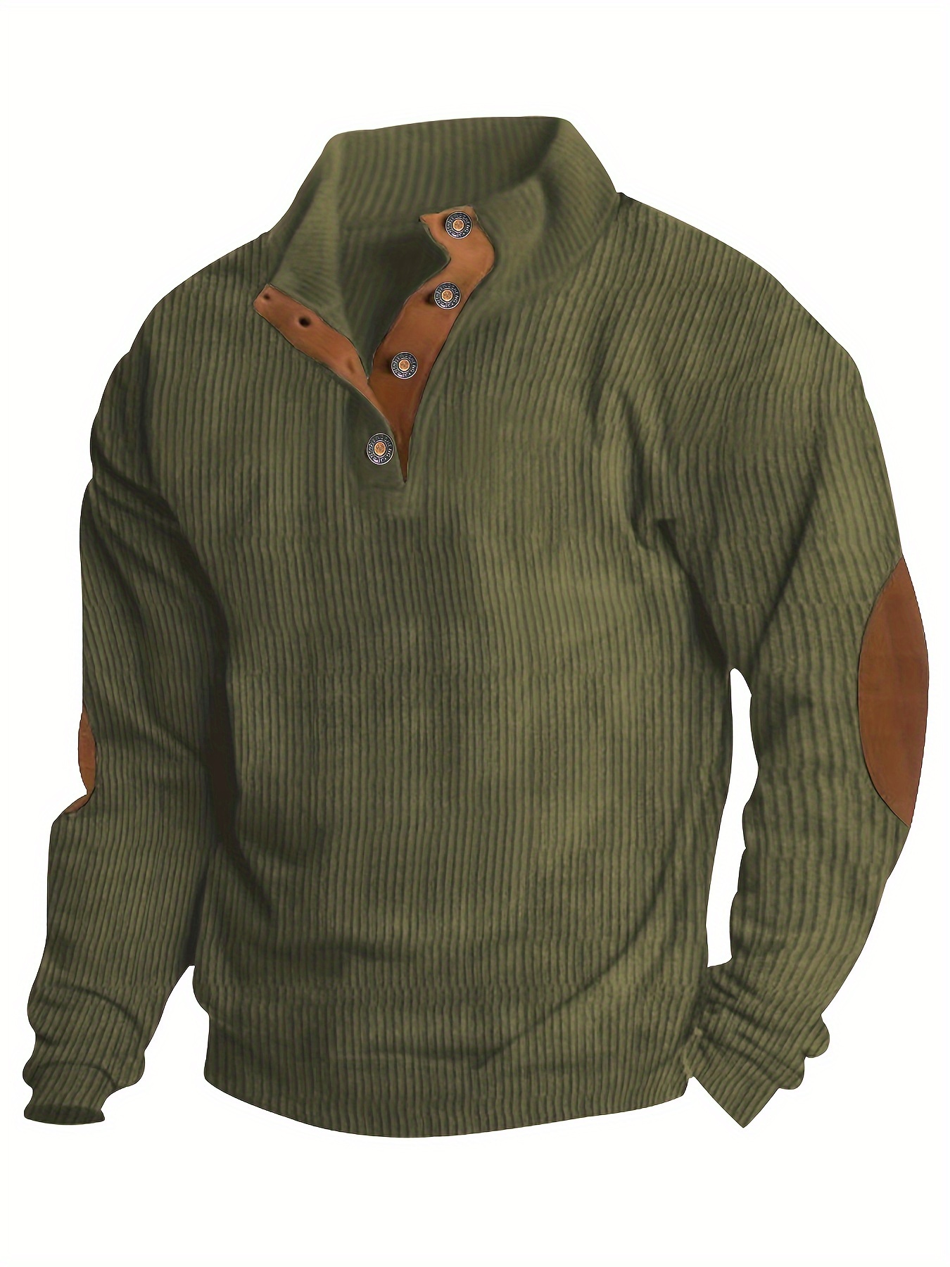 mens retro stand collar ribbed sweatshirt for men solid sweatshirts for spring fall long sleeve tops details 0