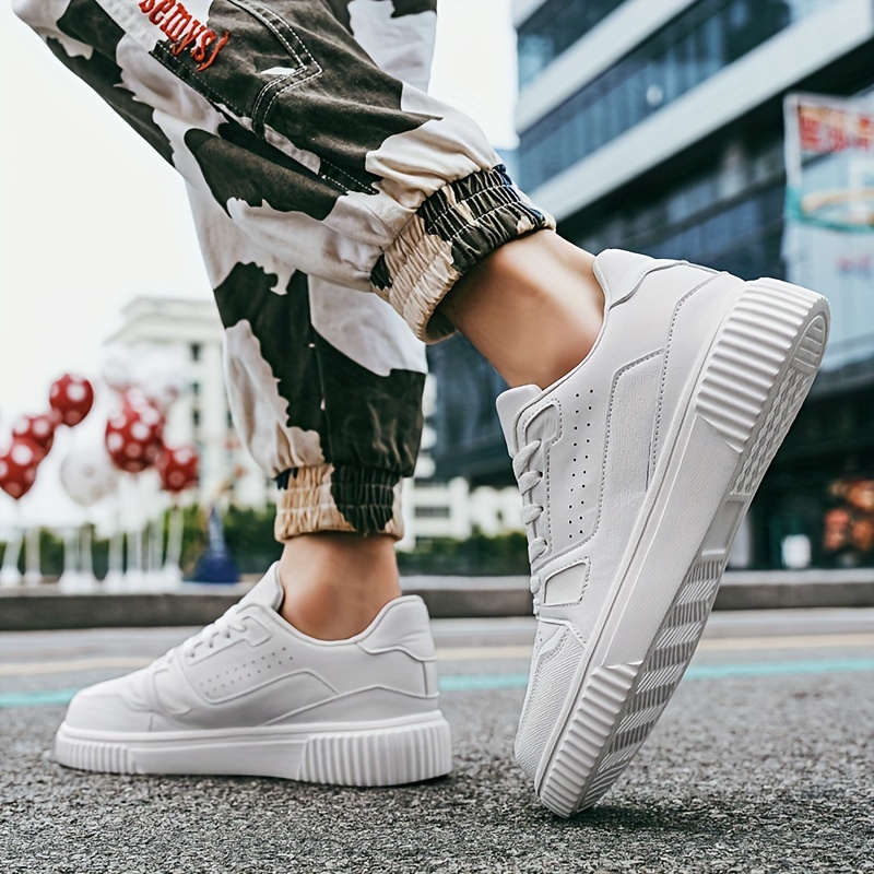 Mens Trendy Solid Skateboard Shoes Lace Up Non Slip Low Top Sneakers All Seasons Indoor Outdoor Workout Campus Walking Don t Miss These Great Deals Temu details 8