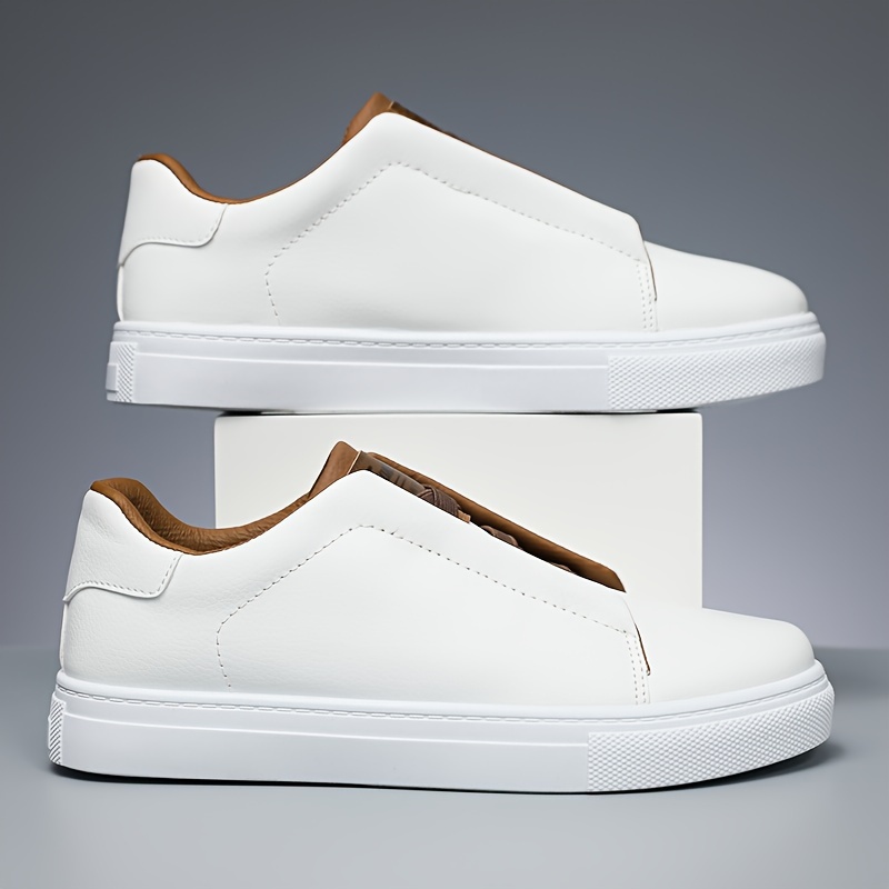 Mens Trendy Comfortable Skateboard Shoes Lightweight Non Slip Solid Color Sneakers For All Seasons Highquality & Affordable Temu details 2