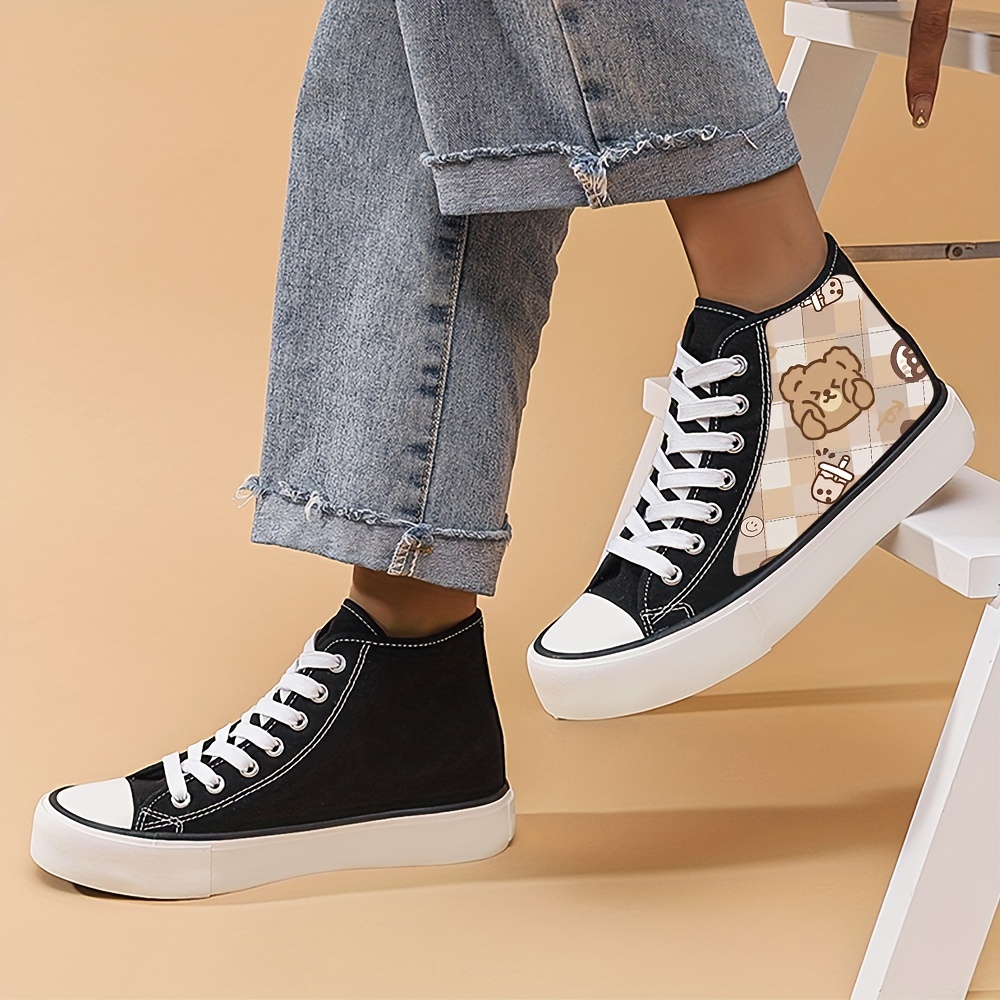 paisley print canvas sneakers women s casual lace flat skate details 4