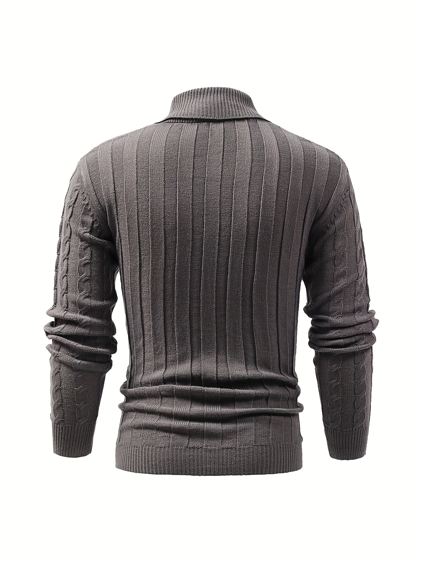 all match knitted shawl collar sweater mens casual warm high stretchy pullover sweater for fall winter details 20