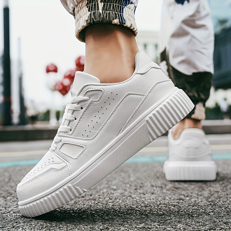 Mens Trendy Solid Skateboard Shoes Lace Up Non Slip Low Top Sneakers All Seasons Indoor Outdoor Workout Campus Walking Don t Miss These Great Deals Temu details 7