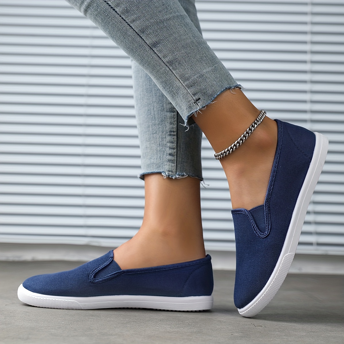 canvas slip shoes women s casual round toe flats r leisure details 9