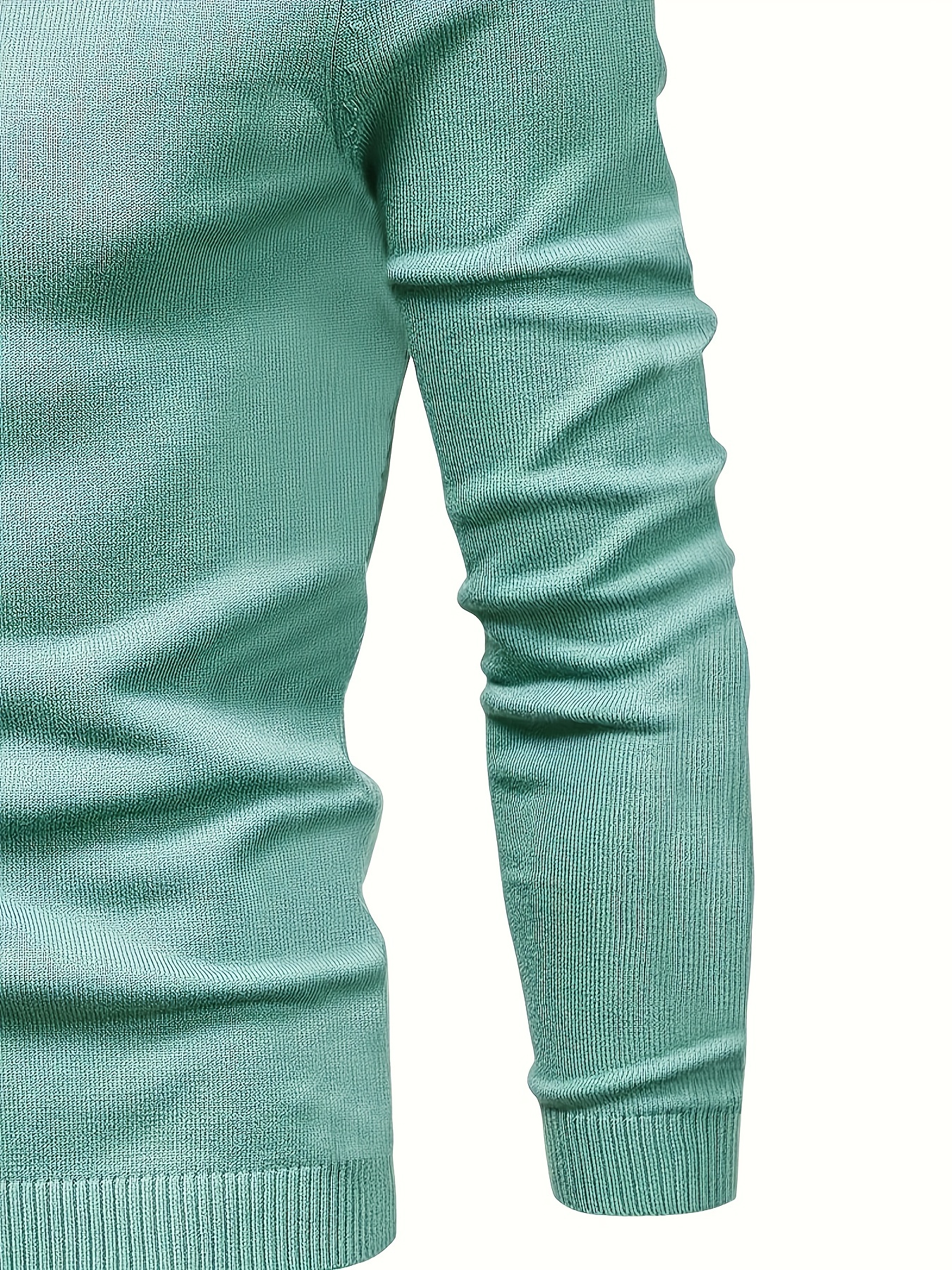 mens casual solid knitted sweater warm and stretchy crew neck pullover for fall and winter details 39