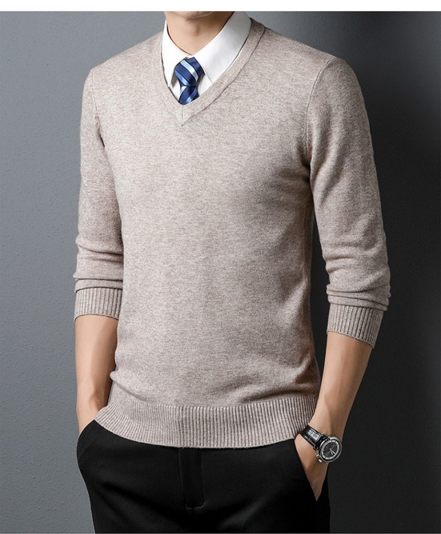 mens thick warm winter v neck slim knitted pullover sweater not included shirt details 7