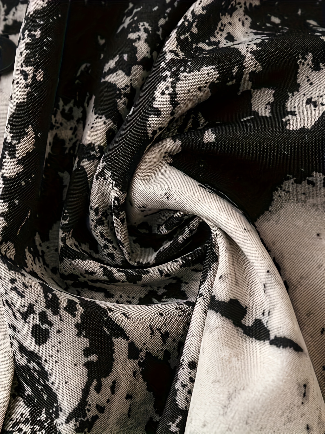 plus size elegant blouse womens plus marble print long sleeve button up lapel collar tunic shirt top details 4