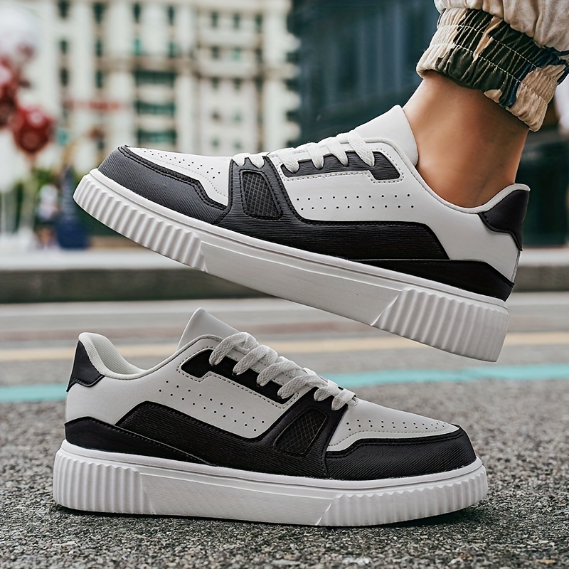 Mens Trendy Solid Skateboard Shoes Lace Up Non Slip Low Top Sneakers All Seasons Indoor Outdoor Workout Campus Walking Don t Miss These Great Deals Temu details 3